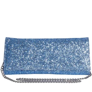 Pochette turchese in glitter made in italy e catena - Studio Creazioni