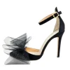 Scarpe a punta con fiocco in organza