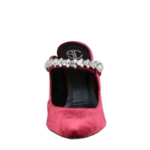 Scarpe col tacco vernice nude made in italy con accessorio di strass