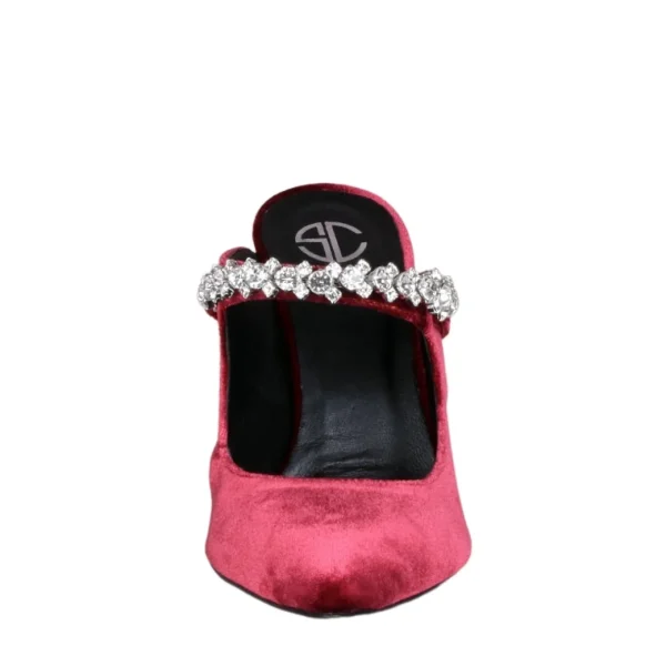 Scarpe col tacco vernice nude made in italy con accessorio di strass