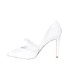 Scarpe da sposa a punta con perle sullo scollo