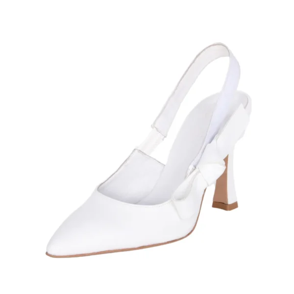 Scarpe da sposa bianche con fiocco