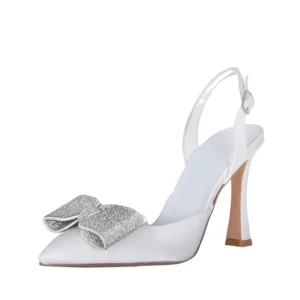 Scarpe da sposa con fiocco di strass