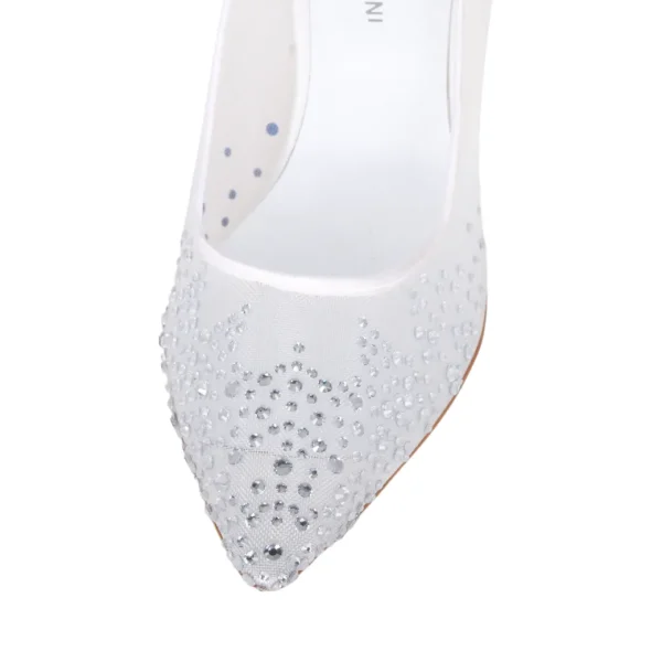 Scarpe da sposa in rete e strass made in italy