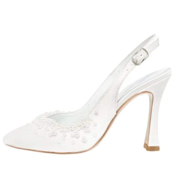 Slingback sposa con perle e cristalli degradè