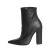 Stivaletti donna a punta con tacco alto 10 cm made in italy pelle nero