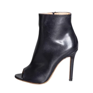 Tronchetti da donna made in italy in pelle nero tacco 10 cm